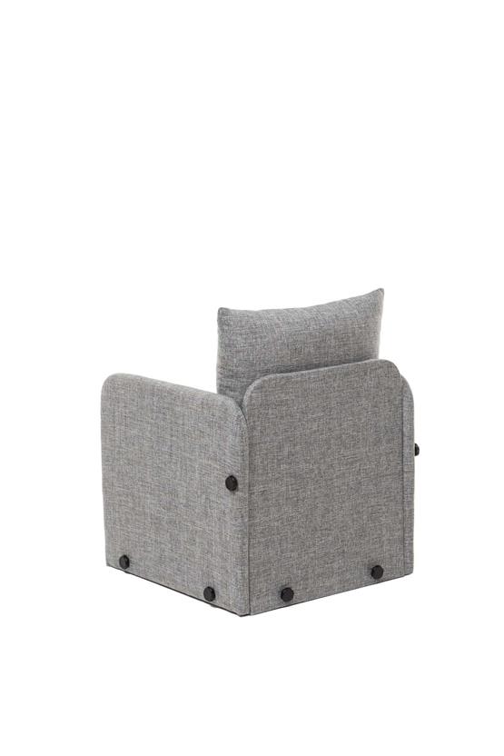 Pafu Saga Tekli Katlanır Yataklı Koltuk Keten Açık Gri