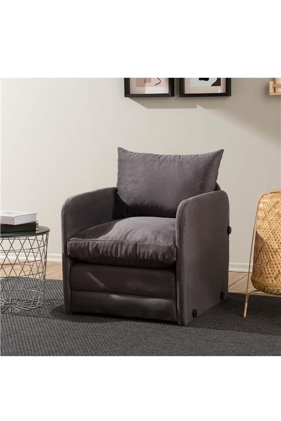 Pafu Saga Tekli Katlanır Yataklı Koltuk Soho Gri