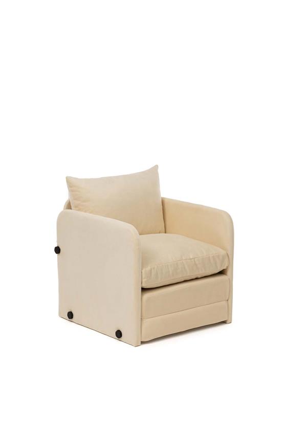 Pafu Saga Tekli Katlanır Yataklı Koltuk Soho Krem