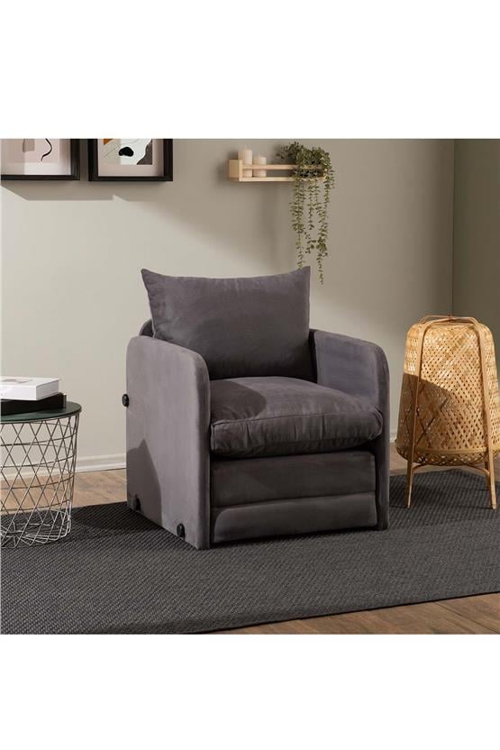 Pafu Saga Tekli Katlanır Yataklı Koltuk Soho Gri