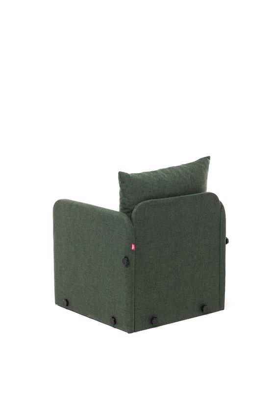 Pafu Saga Tekli Katlanır Yataklı Koltuk Keten Haki