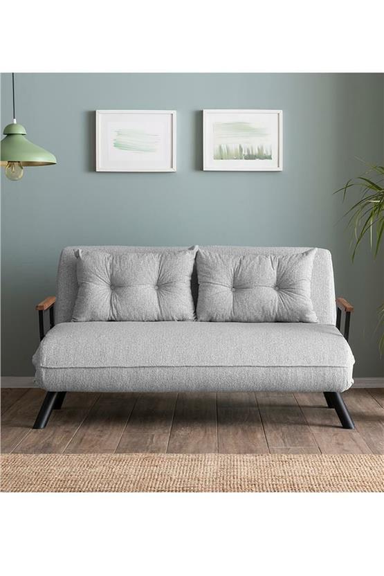 Pafu Sando İkili Katlanır Yataklı Koltuk Teddy Gri