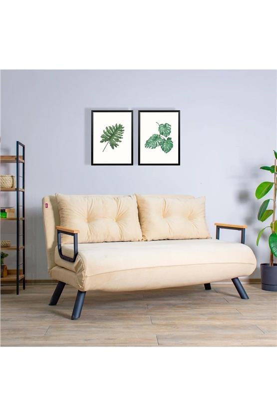 Pafu Sando İkili Katlanır Yataklı Koltuk Krem