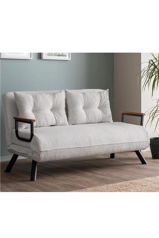 Pafu Sando İkili Katlanır Yataklı Koltuk Teddy Beyaz