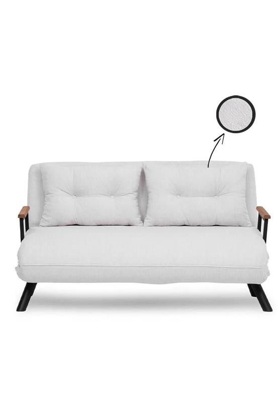 Pafu Sando İkili Katlanır Yataklı Koltuk Teddy Beyaz