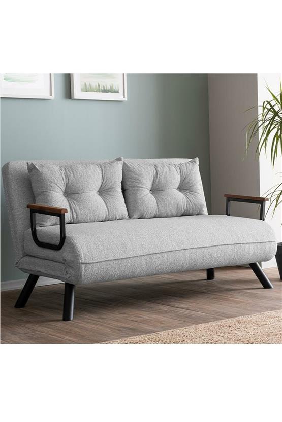 Pafu Sando İkili Katlanır Yataklı Koltuk Teddy Gri