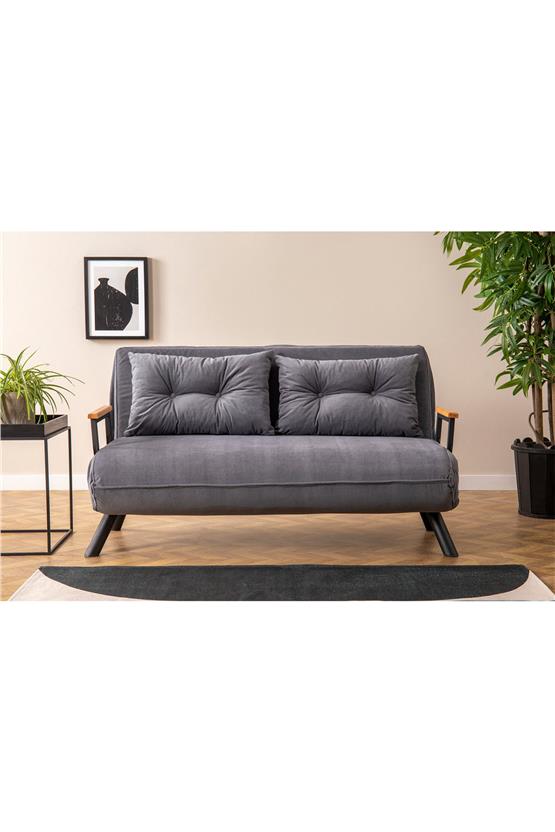 Pafu Sando İkili Katlanır Yataklı Koltuk Gri