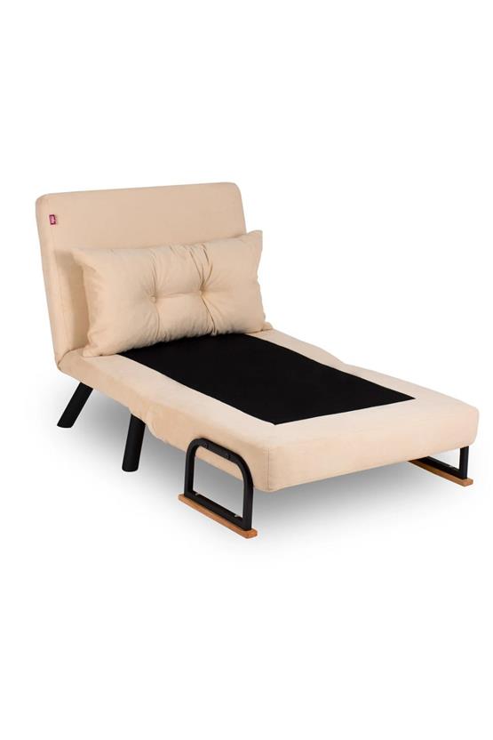 Pafu Sando Tekli Katlanır Yataklı Koltuk Krem