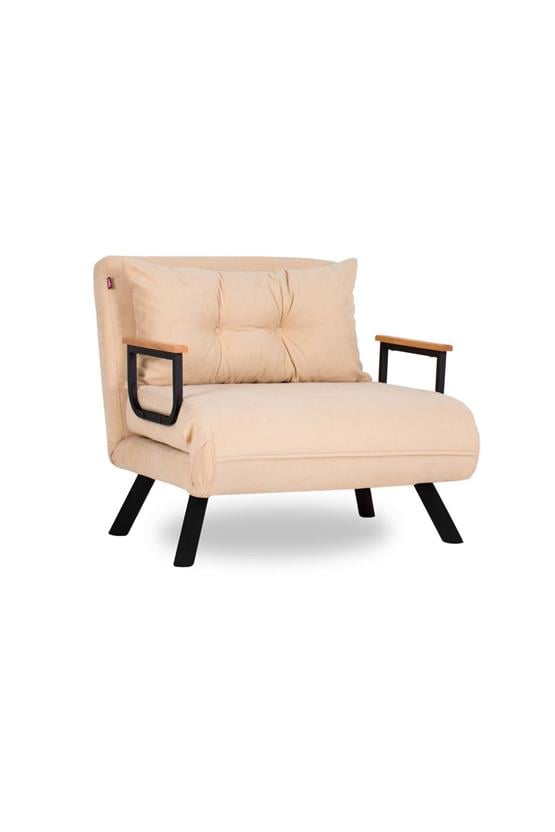 Pafu Sando Tekli Katlanır Yataklı Koltuk Krem