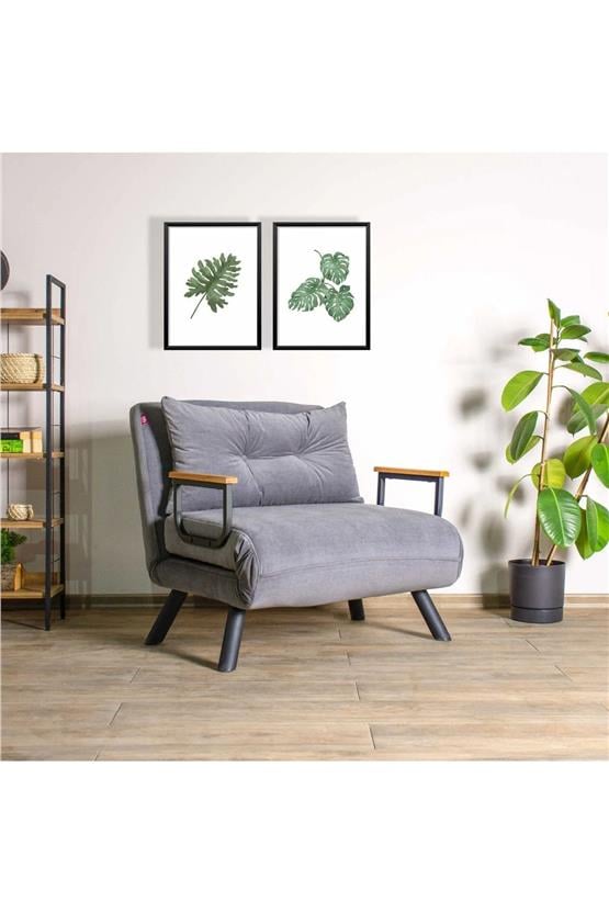 Pafu Sando Tekli Katlanır Yataklı Koltuk Gri