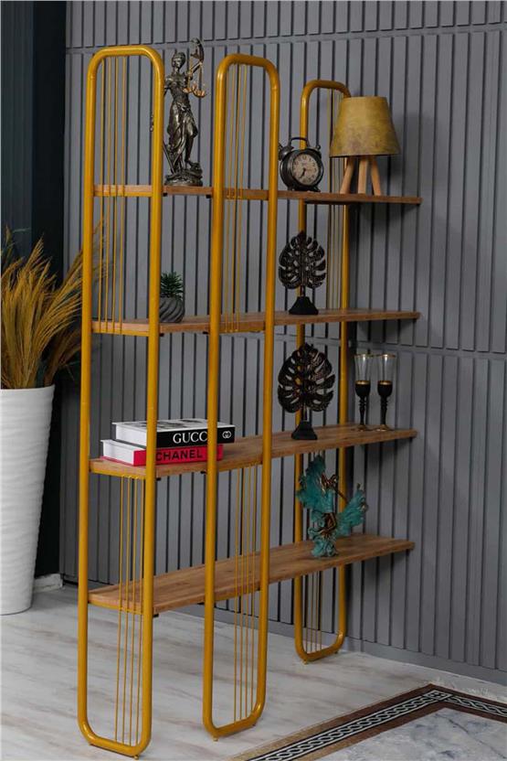 Pafu Sierra Gold Kitaplık - Gold Ahşap