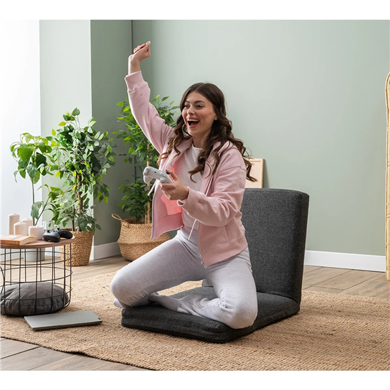 Pafu Tera Fonksiyonel Mekanizmalı Yer Koltuğu Keten Koyu Gri