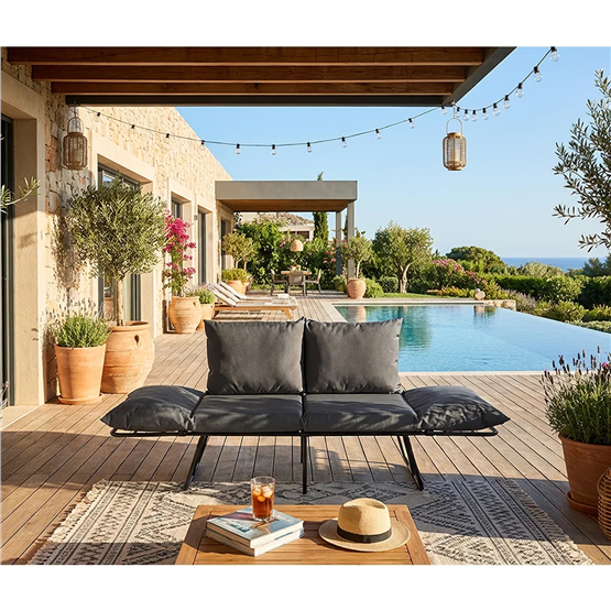 Pafu Viper İkili Katlanır Su Geçirmez Bahçe Koltuğu  Antrasit