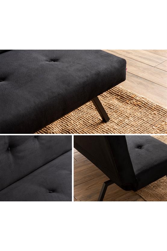 Pafu Zola Üçlü Yataklı Koltuk Soho Siyah