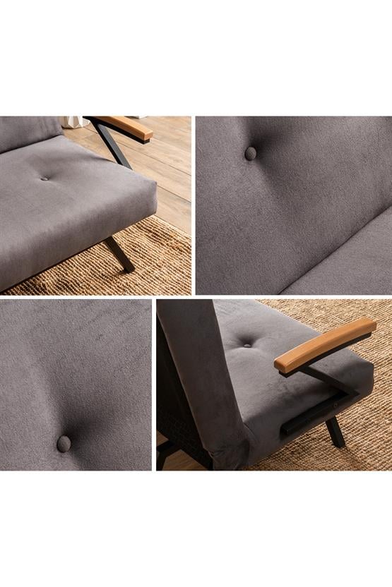 Pafu Zven Üçlü Yataklı Koltuk Soho Gri