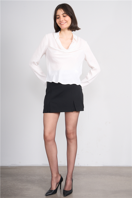 Patara Y26 26-2470 Ekru Kadın Degaje Yaka Bluz S-Xxl