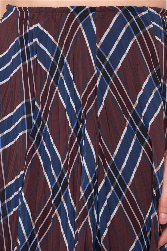 Patara Y26 7091 Kahverengi Kadın Şifon Etek S-Xxl