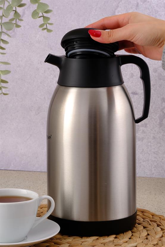 Penguen 2,5 Litre Inox Mandallı Termos