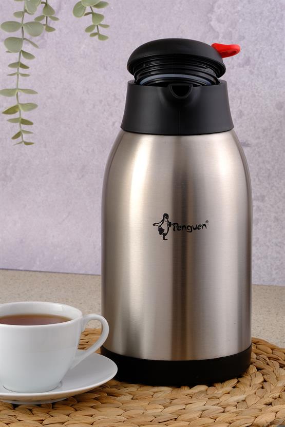 Penguen 2,5 Litre Inox Mandallı Termos