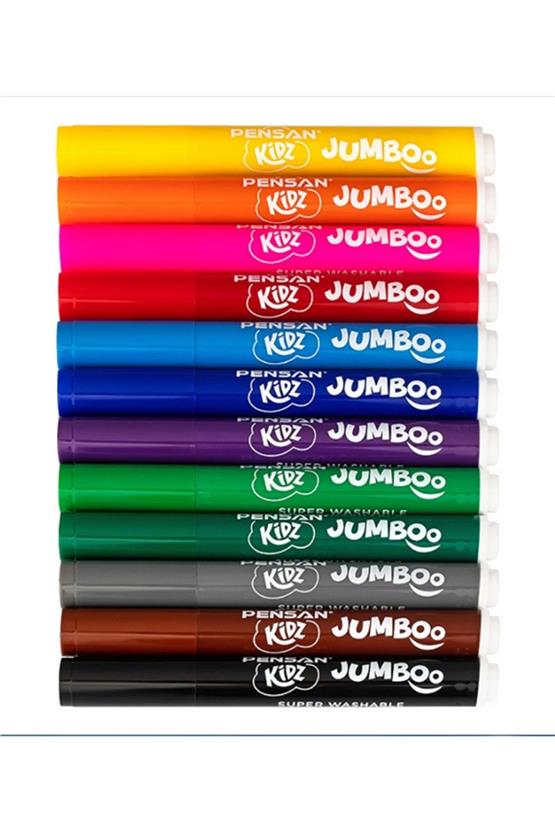 Pensan Pe99040Kk12R Kıdz Yıkanabılır Jumboo Kecelı Kalem 12 Rnk