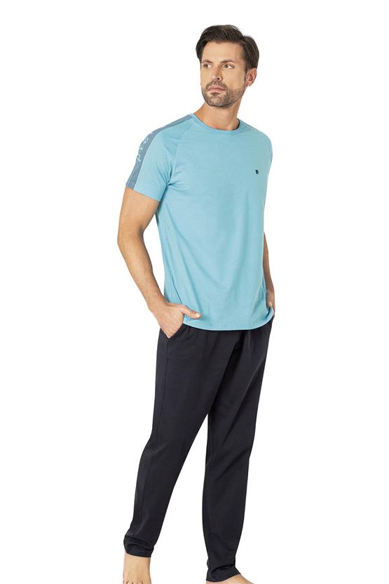 Pierre Cardin Y25 6085 Mavi Erkek Penye Pijama Takımı