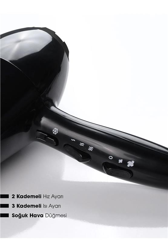 Pirantech Ks-088 Profesyonel Saç Kurutma - Fön Makinesi Siyah