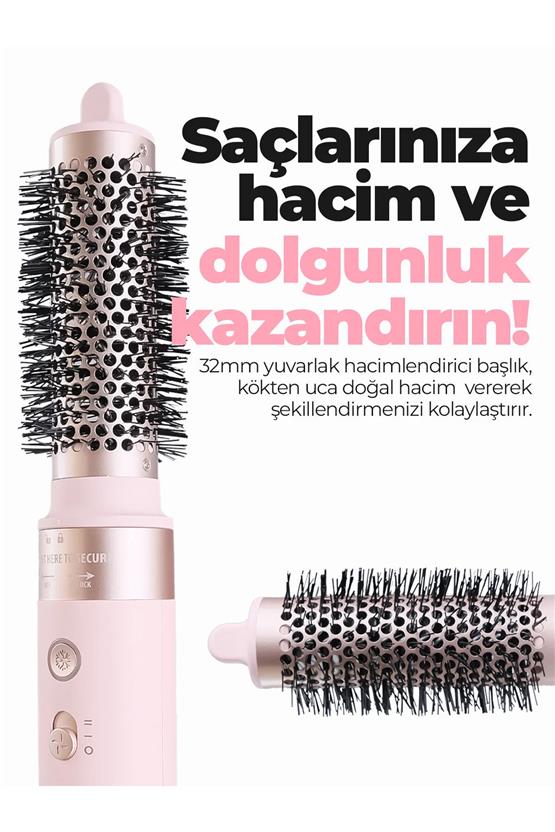 Pirantech Ks-611 Airbreeze 6 Başlıklı Saç Şekillendirme Ve Kurutma Seti - Bukle, Hacim, Hızlı Kurutma Rose