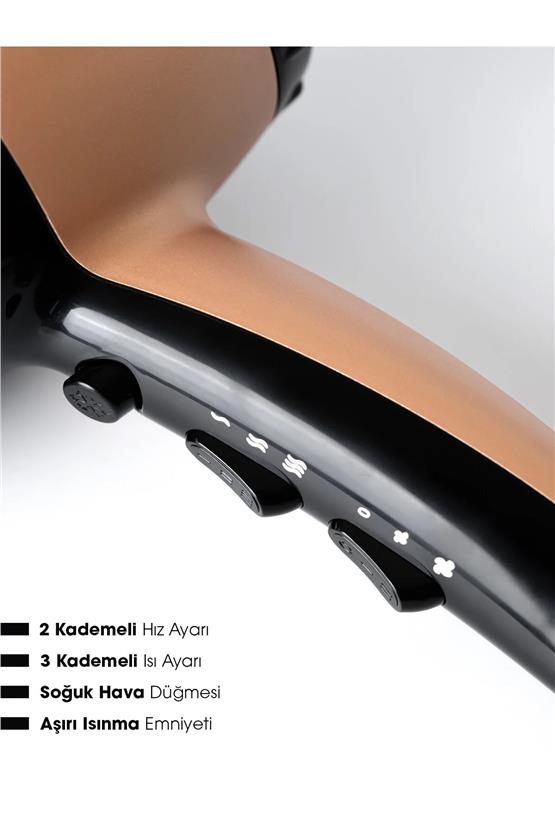 Pirantech Ks16 Saç Kurutma & Profesyonel Fön Makinesi - Hız Ve Isı Ayarlı Siyah