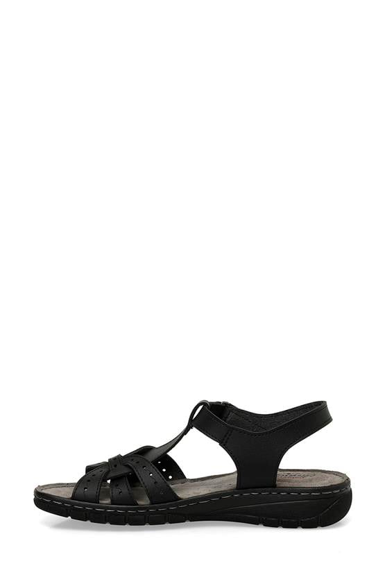 Polaris 5M 158589 Z5Fx Siyah Kadın Geleneksel Comfort Düz Sandalet