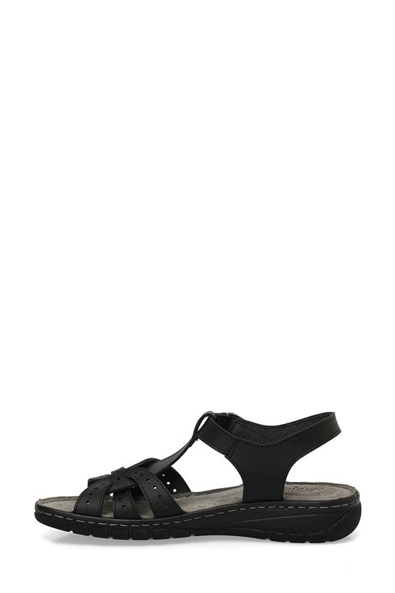 Polaris 5M 158589 Z5Fx Siyah Kadın Geleneksel Comfort Düz Sandalet