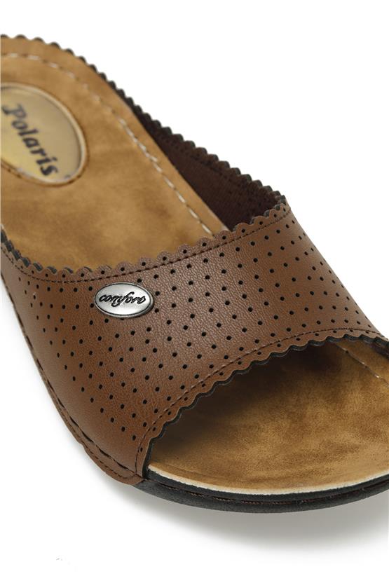 Polaris 5M 161895 Z5Fx Taba Kadın Geleneksel Comfort Düz Terlik