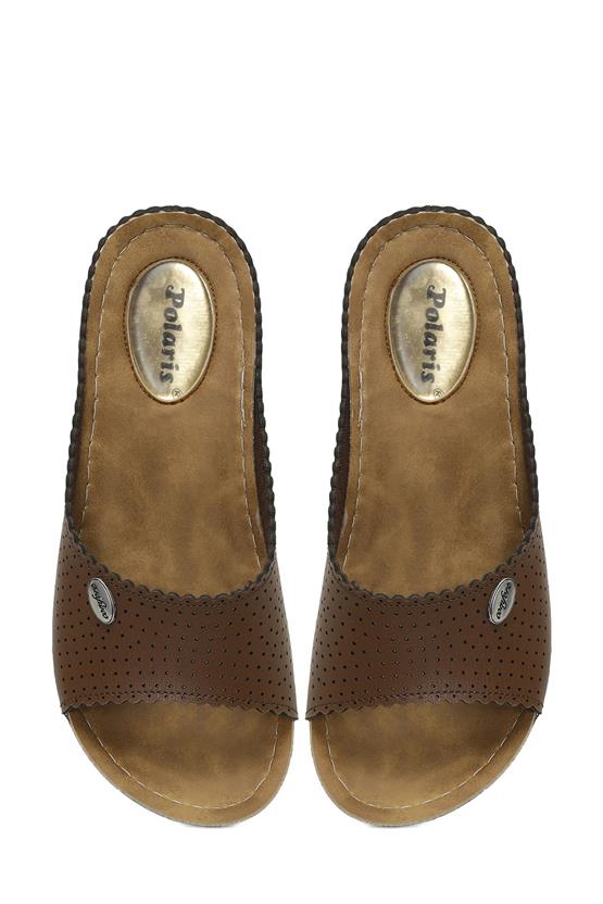 Polaris 5M 161895 Z5Fx Taba Kadın Geleneksel Comfort Düz Terlik