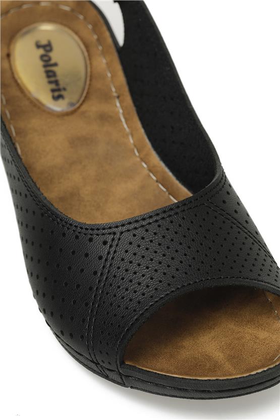 Polaris 5M 162750 Z5Fx Siyah Kadın Geleneksel Comfort Düz Sandalet