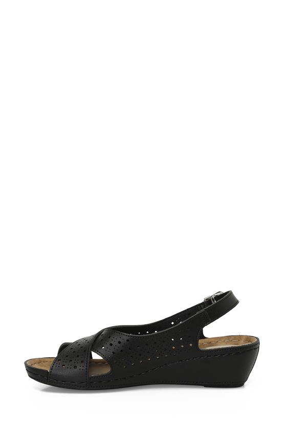 Polaris 5M 162751 Z5Fx Siyah Kadın Geleneksel Comfort Düz Sandalet