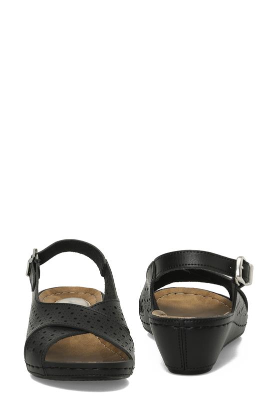 Polaris 5M 162751 Z5Fx Siyah Kadın Geleneksel Comfort Düz Sandalet