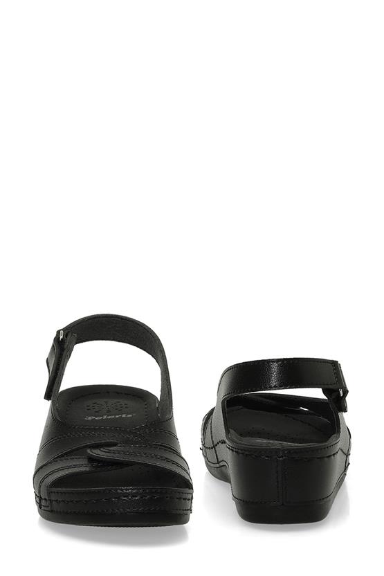 Polaris 5M 164339 Z5Fx Siyah Kadın Geleneksel Comfort Düz Sandalet