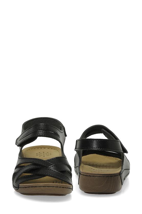 Polaris 5M 164343 Z5Fx Siyah Kadın Geleneksel Comfort Düz Sandalet