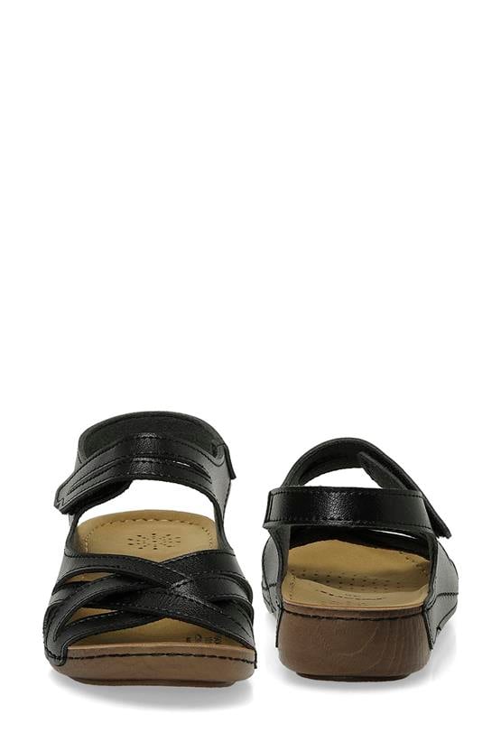 Polaris 5M 164343 Z5Fx Siyah Kadın Geleneksel Comfort Düz Sandalet