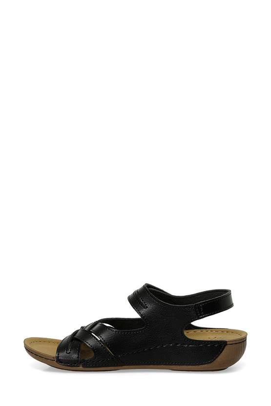 Polaris 5M 164343 Z5Fx Siyah Kadın Geleneksel Comfort Düz Sandalet