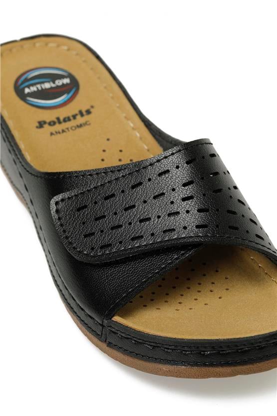 Polaris 5M 166372 Z5Fx Siyah Kadın Geleneksel Comfort Düz Terlik