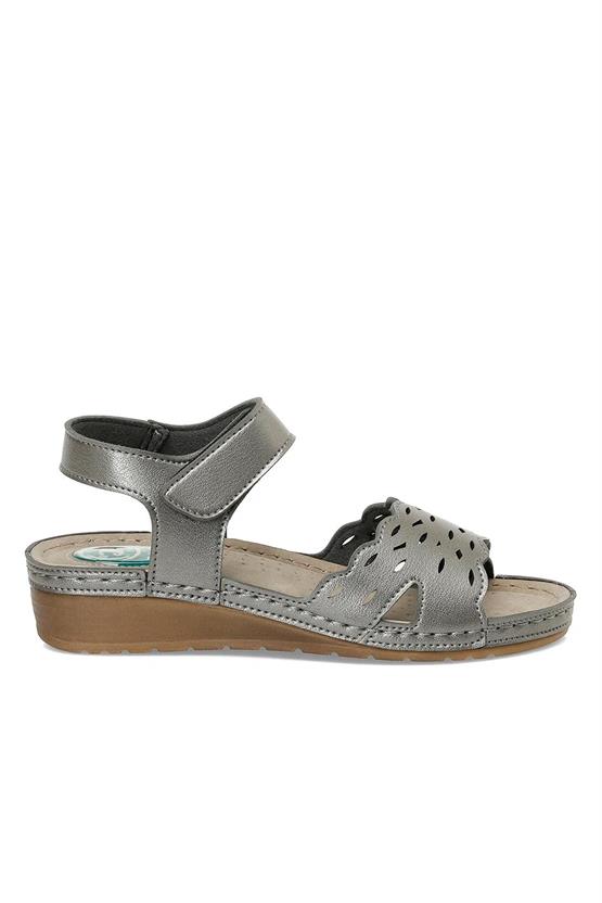 Polaris 5M 166980 Z5Fx Antrasıt Kadın Geleneksel Comfort Düz Sandalet