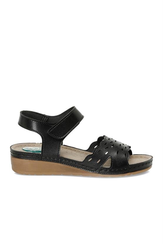 Polaris 5M 166980 Z5Fx Siyah Kadın Geleneksel Comfort Düz Sandalet