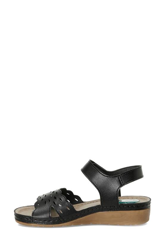 Polaris 5M 166980 Z5Fx Siyah Kadın Geleneksel Comfort Düz Sandalet