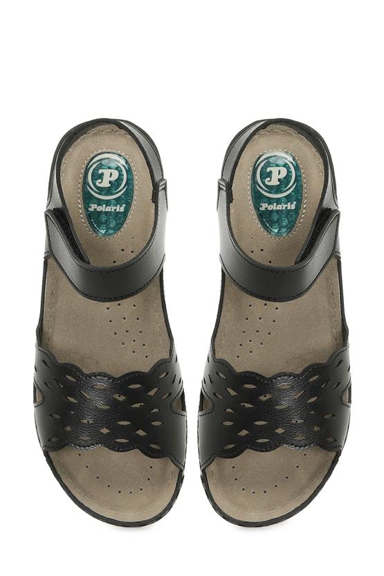 Polaris 5M 166980 Z5Fx Siyah Kadın Geleneksel Comfort Düz Sandalet