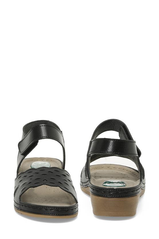 Polaris 5M 166980 Z5Fx Siyah Kadın Geleneksel Comfort Düz Sandalet