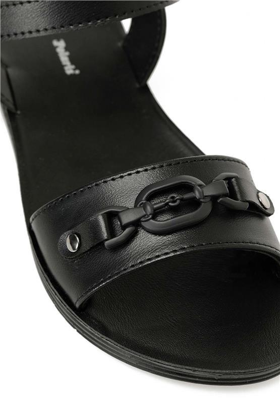 Polaris 5M 325050 Z 5Fx Siyah Kadın Düz Sandalet