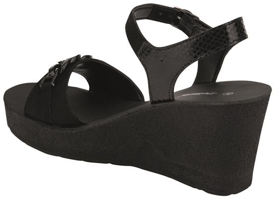 Polaris 5M 325073 Z 5Fx Siyah Kadın Dolgu Sandalet