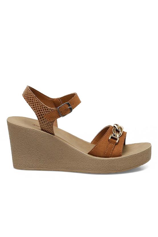 Polaris 5M 325073 Z 5Fx Taba Kadın Dolgu Sandalet