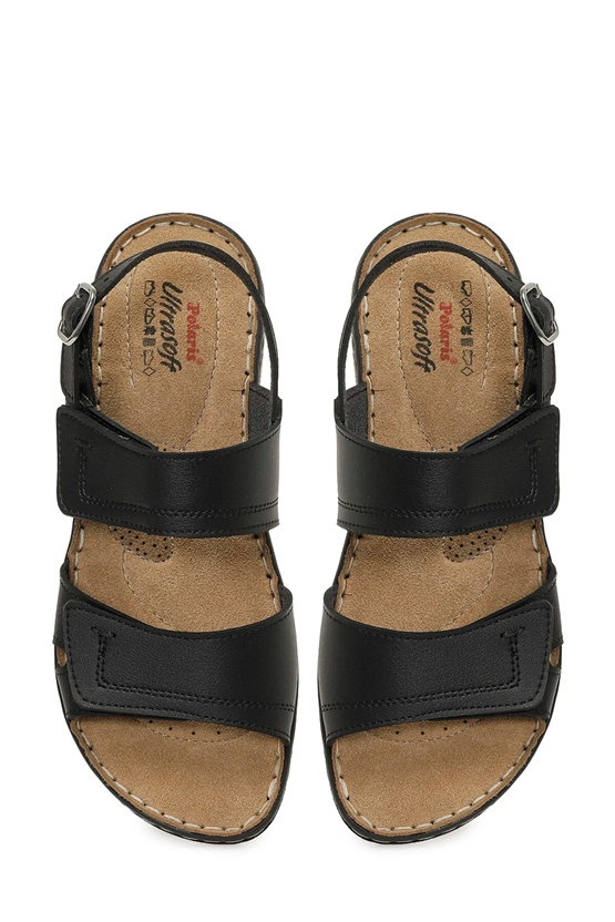 Polarıs A10225085912010 6M 167233.Z6Fx Sıyah Kadın Geleneksel Comfort Duz Sandalet