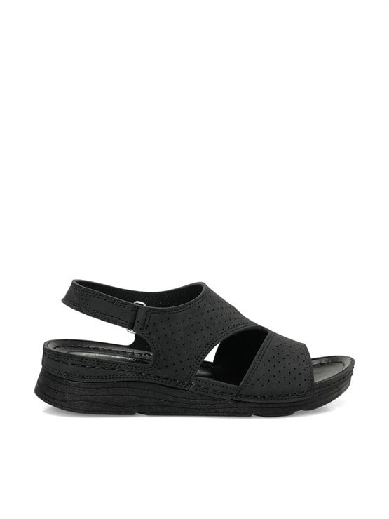 Polarıs A10225090212020 6M 167215.Z6Fx Sıyah Kadın Geleneksel Comfort Duz Sandalet